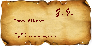 Gans Viktor névjegykártya